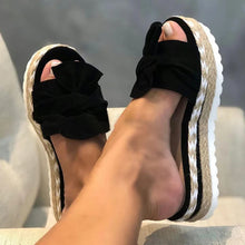 Cargar imagen en el visor de la galería, Women Platform Sandals Shoes Bow Summer Slipper Flip-flops Beach Shoes