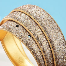画像をギャラリービューアに読み込む, Fashion Women Glitter Gold Belt Silver Pu Waist Belt