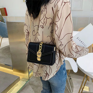 Small Summer Contrast Color PU Leather Crossbody Bags For Women New  Chain Shoulder Messenger Handbags