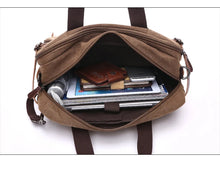 Cargar imagen en el visor de la galería, Canvas Men Travel Handbag Large Outdoor Bags Men&#39;s Travel Duffel Bags Roomy Tote Multifunction Shoulder Bag