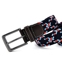 Load image into Gallery viewer, Men Elastic Pu Leather Belt Canvas Expandable Braided Stretch Belts