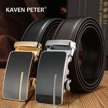 Load image into Gallery viewer, Automatic Buckle Genuine Leather Belt Men&#39;s Black Cow Leather Belts for Men