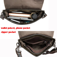 Load image into Gallery viewer, Genuine Leather Shoulder Bag Men&#39;s Zip 9.7 ipad Messenger Crossbody Bags