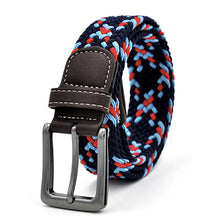 Load image into Gallery viewer, Men Elastic Pu Leather Belt Canvas Expandable Braided Stretch Belts