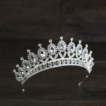 Load image into Gallery viewer, Vintage Teal Drop Crystal Bridal Tiaras Crown Diadem Rhinestone Headband a57