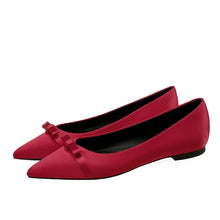 Load image into Gallery viewer, Red Silk Black Flats for Women Spring Summer Women Flats Plus size 46