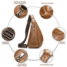 Charger l&#39;image dans la galerie, Genuine Leather Shoulder Bags for Men Casual Travel Messenger Bag Crossbody Bags