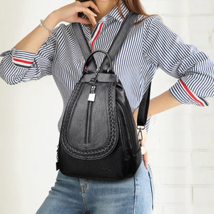 Fashion Women Soft Leather Backpacks Female School Book Bags Large Shopping Travel Knapsack Femme New Casual Rucksack