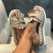 Cargar imagen en el visor de la galería, Women Platform Sandals Shoes Bow Summer Slipper Flip-flops Beach Shoes
