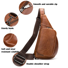 Carica l&#39;immagine nel visualizzatore di Gallery, Genuine Leather Chest Pack Sling Messenger Bags Belt Small Crossbody Bags Men&#39;s Shoulder Bag