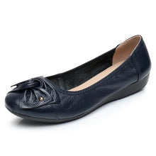 Charger l&#39;image dans la galerie, Genuine Leather Slip On Women&#39;s Flats Shoes Loafers
