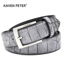 Load image into Gallery viewer, Fashion Waist Belts Faux Crocodile Pattern With Split Leather Men Designer Belt