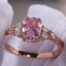 Laden Sie das Bild in den Galerie-Viewer, Romantic Pink AAA Cubic Zircon Stone Princess Rings Engagement Accessories