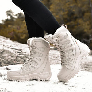 Winter Women Warm Boots Plus Size 36-46 Mid-Calf Motorcycle Boots