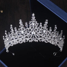 Charger l&#39;image dans la galerie, Silver Color Crystal Bridal Jewelry Sets Rhinestone Tiaras Crown Necklace Earrings bj16 - www.eufashionbags.com