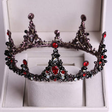 Charger l&#39;image dans la galerie, Large Black Crystal Bridal Tiaras Crowns Rhinestone Veil Tiara Headband Wedding Hair Accessories bc55