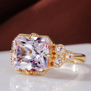 Gold Color Marriage Rings Crystal CZ Women Wedding Rings hr65 - www.eufashionbags.com