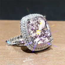 Charger l&#39;image dans la galerie, Large Pink Cubic Zirconia Wedding Ring for Women Bridal Ceremony Party Jewelry hr12 - www.eufashionbags.com