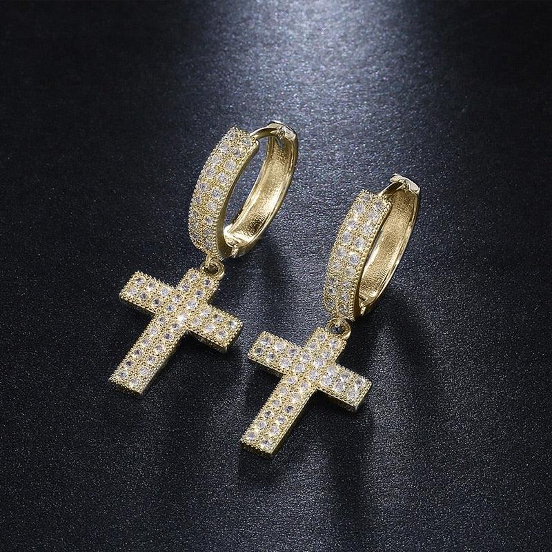 Luxury Silver Color Cross Drop Earrings for Women he208 - www.eufashionbags.com