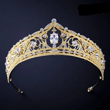 Load image into Gallery viewer, Vintage Crystal Wedding Crown Headpiece Rhinestone Diadem Queen Crown a86