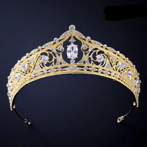 Vintage Crystal Wedding Crown Headpiece Rhinestone Diadem Queen Crown a86