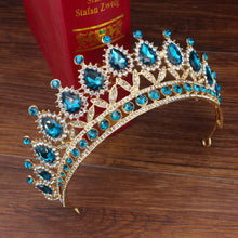 Load image into Gallery viewer, Crystal Headbands Queen Tiaras Green Crowns With Comb Wedding Hair Jewelry Accessories - www.eufashionbags.com