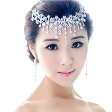 画像をギャラリービューアに読み込む, Luxury Silver Color Crystal Flowers Bridal Jewelry Set For Women a20