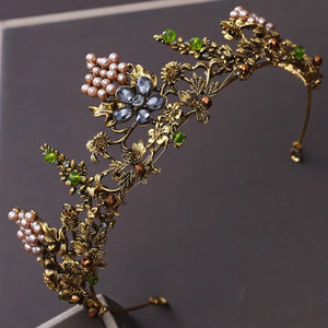 Vintage Crystal Flowers Wedding Hair Accessories Tiaras Rhinestone Queen Crowns l21