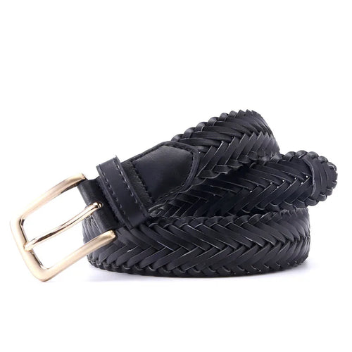 Black PU Leather Belt For Women Pin Buckle Jeans Luxury Brand Casual Strap High Quality Waistband