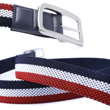 画像をギャラリービューアに読み込む, Fashion Gentleman Belt Without Holes Men&#39;s Elastic Reversible Belt Stretch Woven Canvas Belt