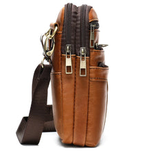 Carica l&#39;immagine nel visualizzatore di Gallery, Engraved Small Men&#39;s Shoulder Bag Genuine Leather Crossbody Bags Mini Phone Bags