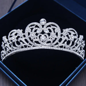 Baroque Crystal Heart Bridal Tiara Crowns Rhinestone Wedding Hair Jewelry a23