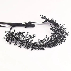 Handmade Black Crystal Beads Women Tiaras And Crowns Headband a71