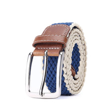 Load image into Gallery viewer, Men&#39;s Fabric Leather Elastic Woven Stretch Belt 1-3/8&quot; Wide Canvas Casual Belt