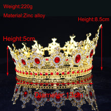 Load image into Gallery viewer, Royal Crystal Queen King Tiara and Crown Bridal Diadem Wedding Headpiece dc28 - www.eufashionbags.com