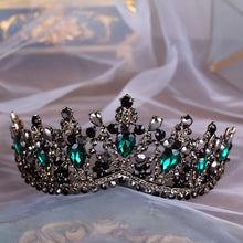 Load image into Gallery viewer, Bronze Black Green Crystal Bridal Tiaras Crown Rhinestone Headbands Wedding Hair Accessories a96