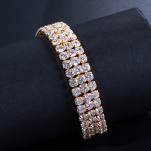 Load image into Gallery viewer, 3 Row Iced Out Hip Hop Bracelets Bling Cubic Zirconia Tennis Bracelet for Men Punk Jewelry Gift