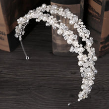 Load image into Gallery viewer, Luxury Pearl Crystal Bridal Tiaras Crown Crystal-manmade Diadem Hairband a65