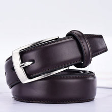 Carica l&#39;immagine nel visualizzatore di Gallery, Classic Leather Belt For Men Business Cowhide Leather Belts 3.0 CM Casual Pin Buckle Belt
