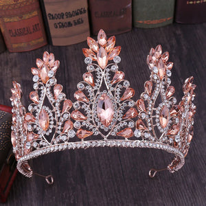 Baroque Crystal Bridal Tiaras Crowns Rhinestone Diadem Veil Tiara Headband a04