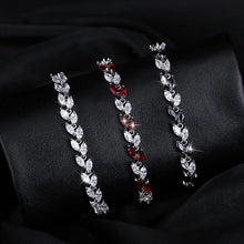 Charger l&#39;image dans la galerie, New Trendy Cubic Zirconia Jewelry Leaf Charm CZ Crystal Bracelets for Women b27