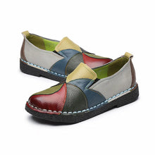 Laden Sie das Bild in den Galerie-Viewer, Women Shoes Flats Genuine Leather Loafers Moccasins Mixed Colorful Non Slip Shoes