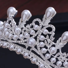 Load image into Gallery viewer, Luxury CZ Pearl Princess Tiaras And Crowns Wedding Hair Accessories  a29