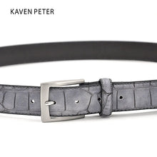Carica l&#39;immagine nel visualizzatore di Gallery, Fashion Waist Belts Faux Crocodile Pattern With Split Leather Men Designer Belt