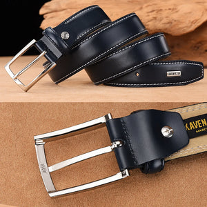 Genuine Leather Belt Fashion Real Leather Belts For Men With Single Prong Buckle Dress Cowskin Belt