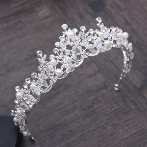 Luxury Crystal Pearl Bridal Crown Woman Tiaras Hair Jewelry l05
