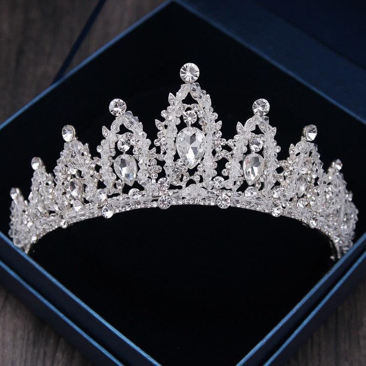 Silver Color Crystal Diadem Tiaras Crowns Bride Headbands Wedding Hair Accessories bc72 - www.eufashionbags.com