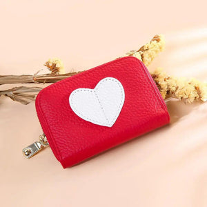 Mini Short Wallet For Women Genuine Leather Heart Daily Casual Coin Pocket Purse - www.eufashionbags.com
