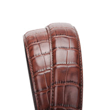 Carica l&#39;immagine nel visualizzatore di Gallery, Casual Men Belts Crocodile Pattern Cowskin 3.0 CM Belts For Women Unisex Genuine Leather Belt
