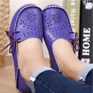 Soft Nurse Ballerina Shoes Genuine Leather Flats Slip On Loafers For Women